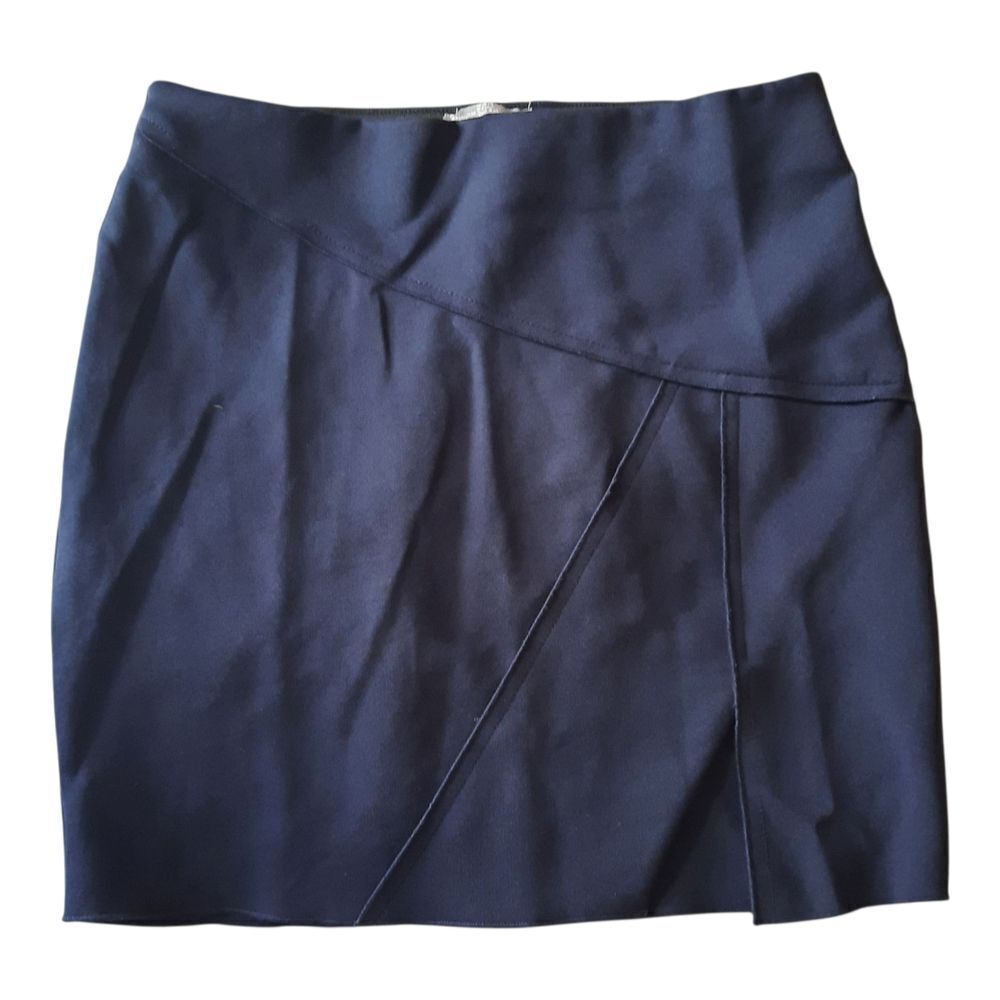 Zara Black Asymmetrical Pencil Skirt Mini Cocktail
